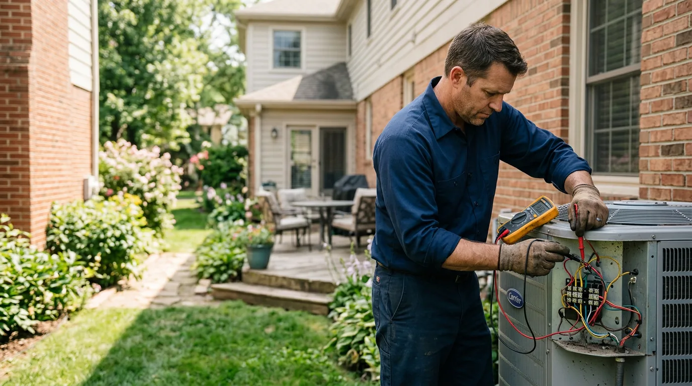 HVAC technician working near Aurora, UT